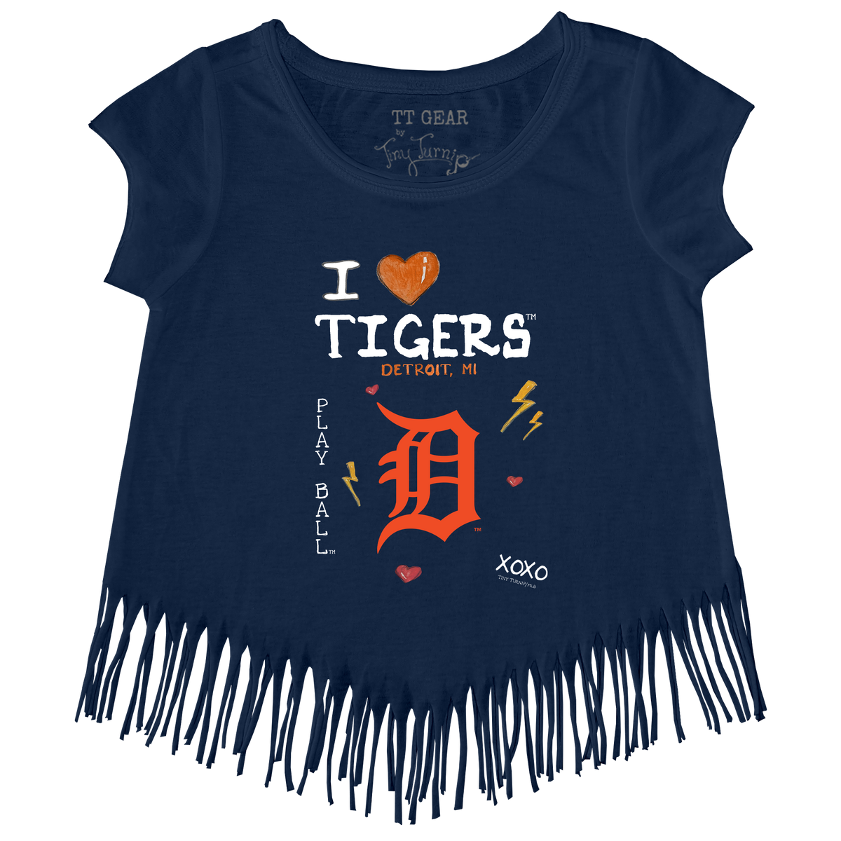 I Heart Tigers Fringe Tee - Tiny Turnip