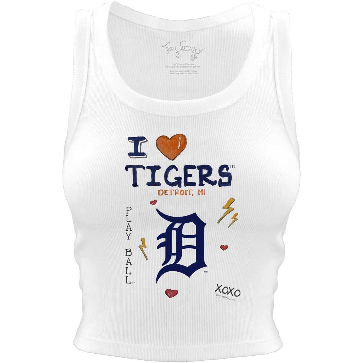 Detroit Tigers I Heart Team Crop Tank - Tiny Turnip