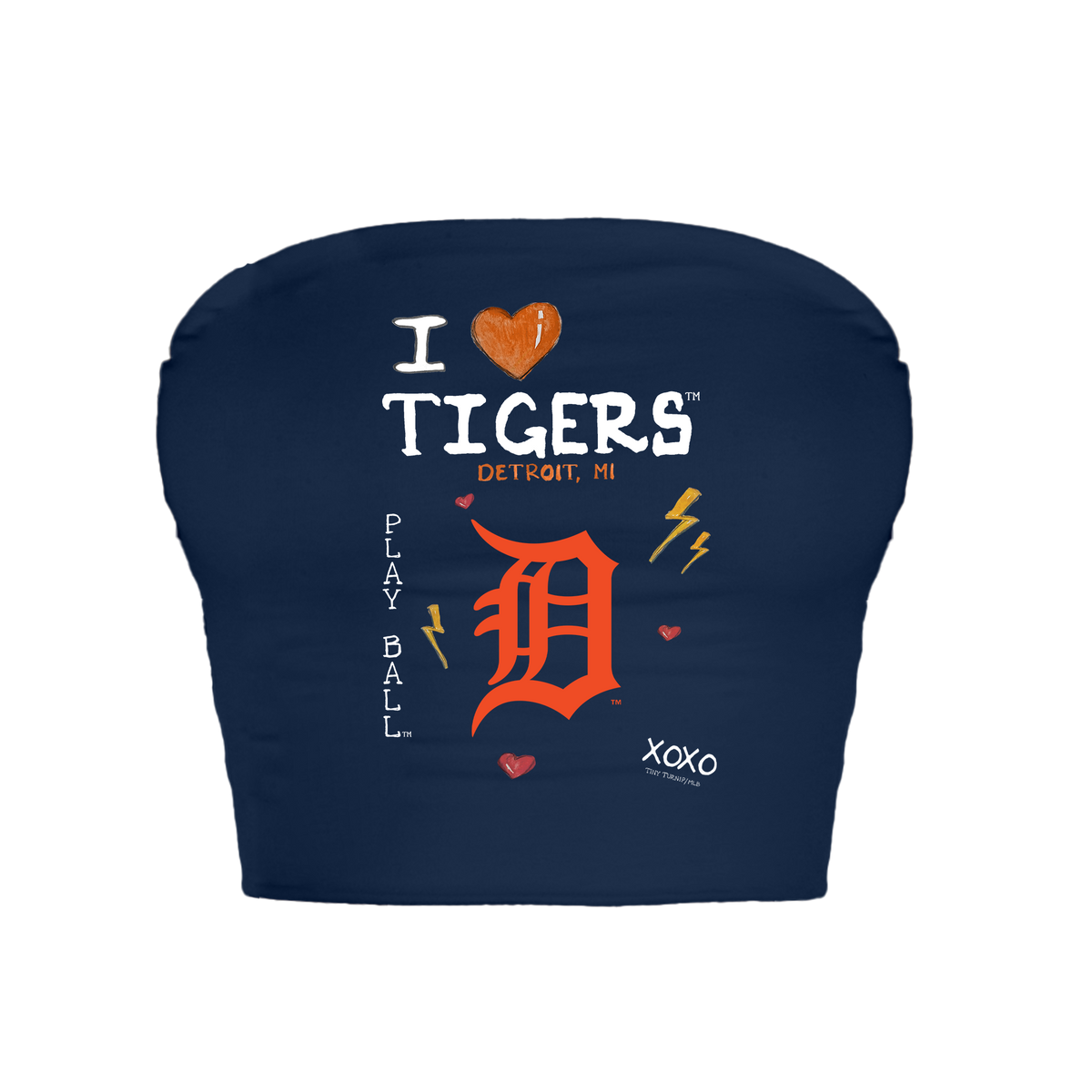 Detroit Tigers I Heart Tigers Crop Tube Top