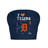 Detroit Tigers I Heart Tigers Crop Tube Top