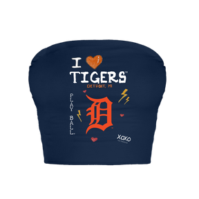 Detroit Tigers I Heart Tigers Crop Tube Top