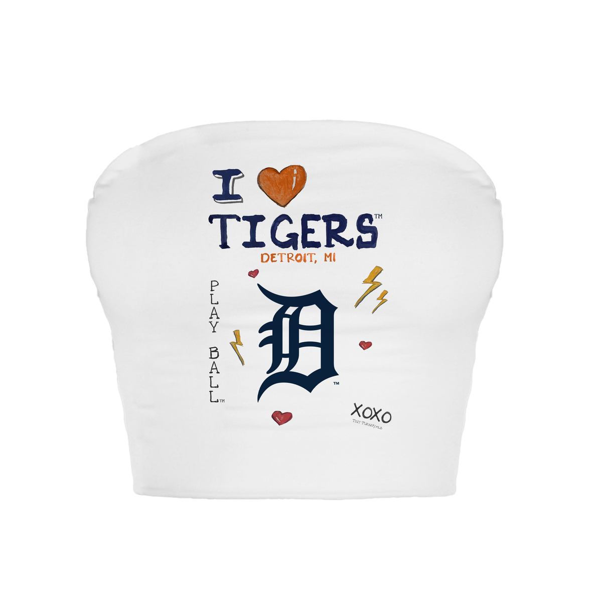 Detroit Tigers I Heart Tigers Crop Tube Top