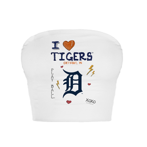 Detroit Tigers I Heart Tigers Crop Tube Top