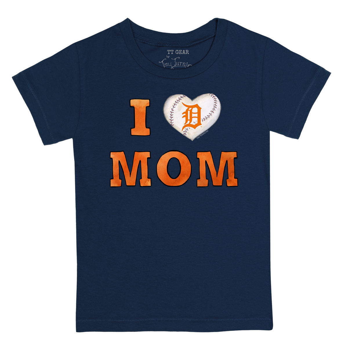 Detroit Tigers I Love Mom Tee Shirt