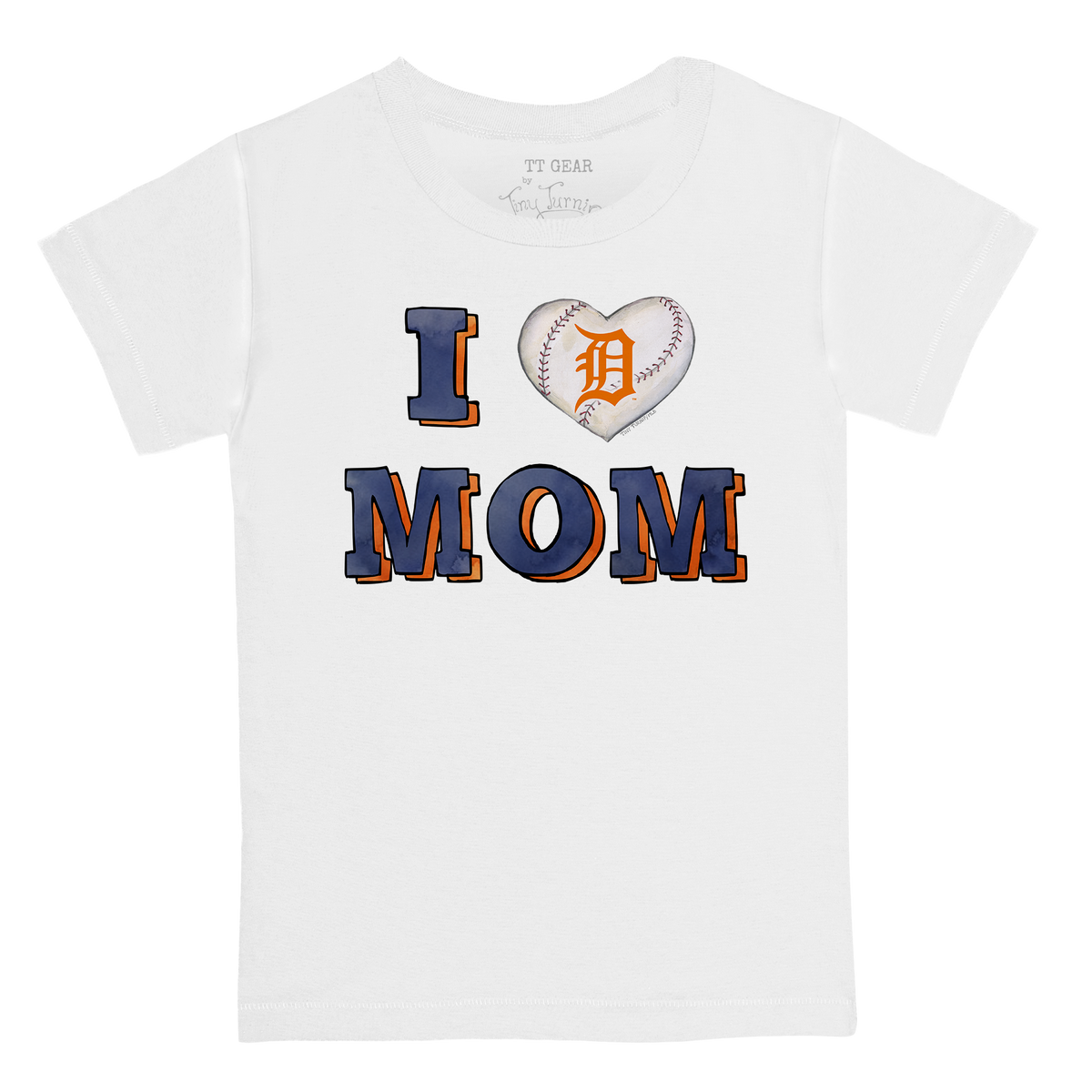 Detroit Tigers I Love Mom Tee Shirt