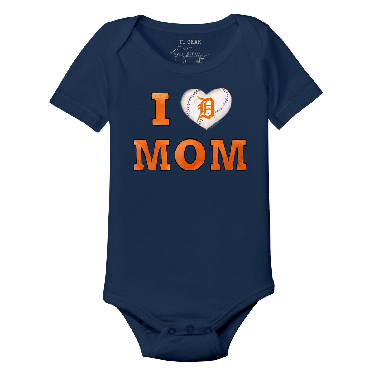 Detroit Tigers I Love Mom Short Sleeve Snapper