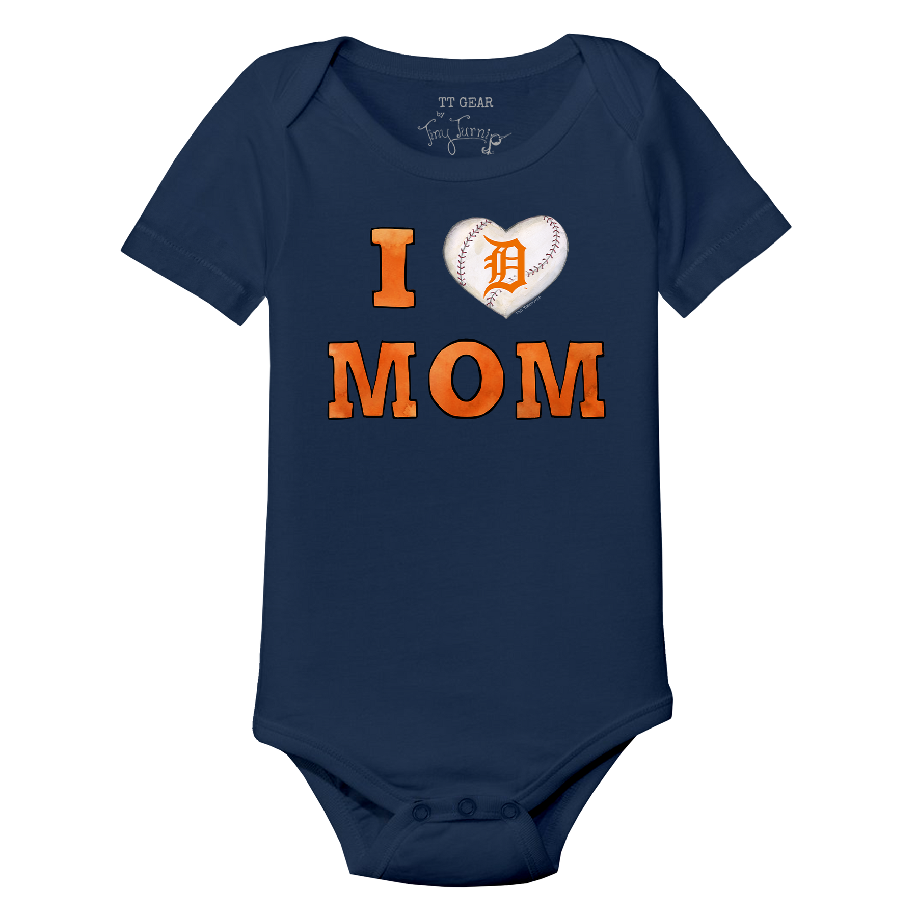 Detroit Tigers I Love Mom Short Sleeve Snapper