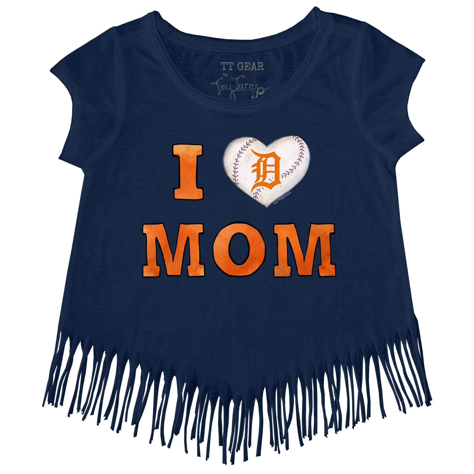 Detroit Tigers I Love Mom Fringe Tee
