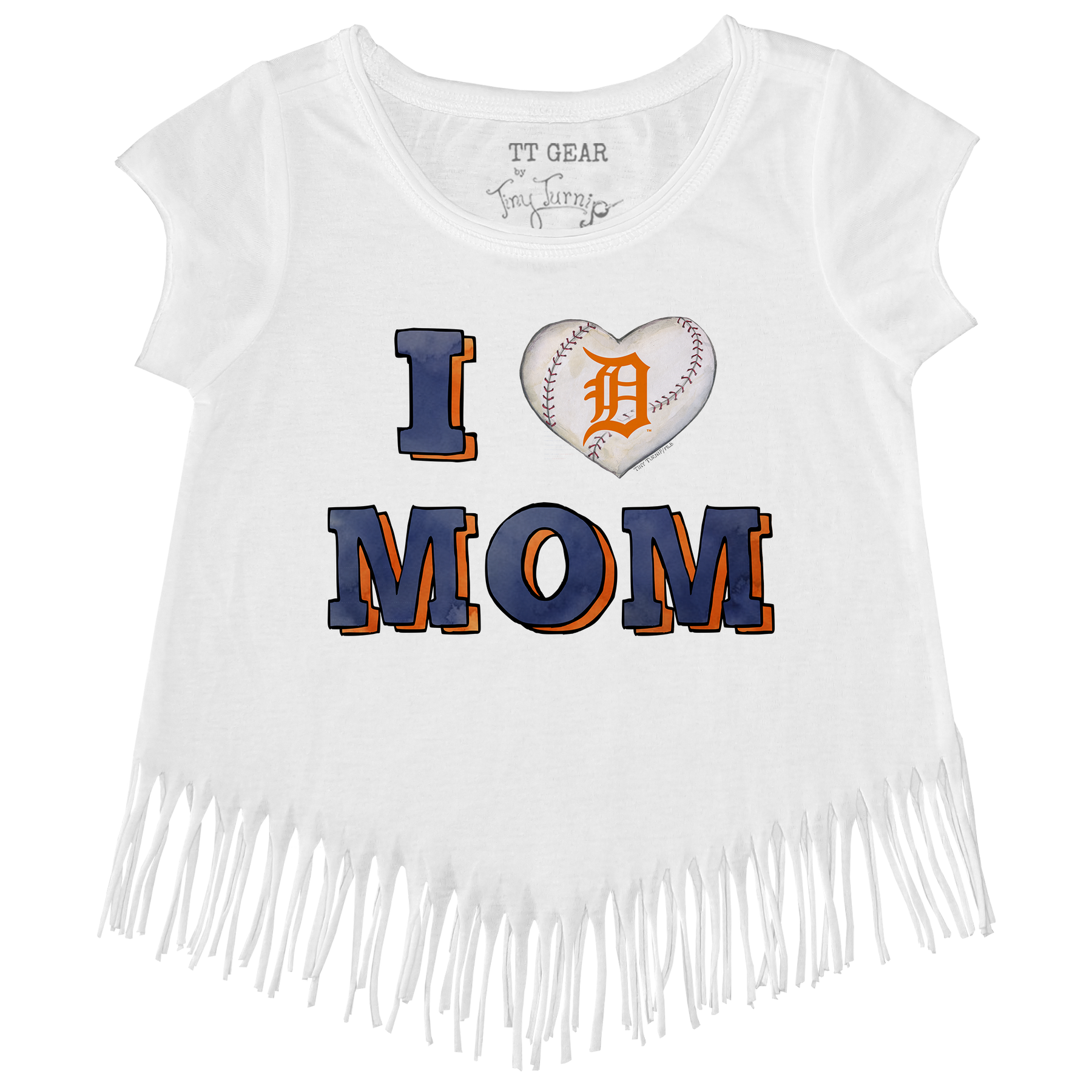 Detroit Tigers I Love Mom Fringe Tee