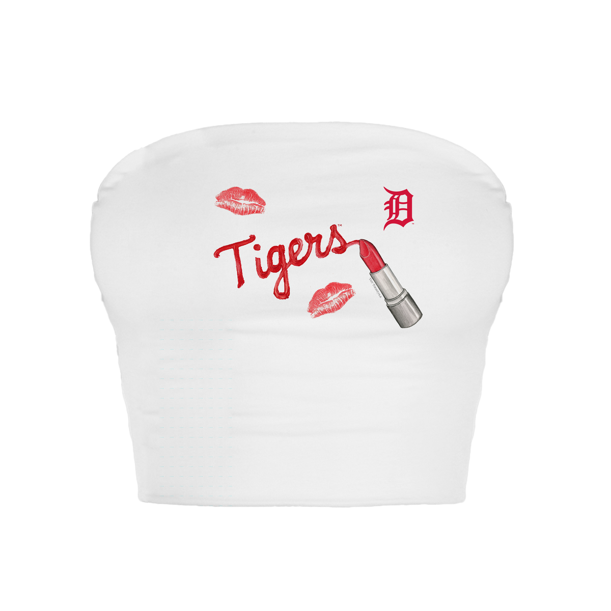 Detroit Tigers Lipstick Crop Tube Top - Tiny Turnip