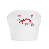 Detroit Tigers Lipstick Crop Tube Top - Tiny Turnip