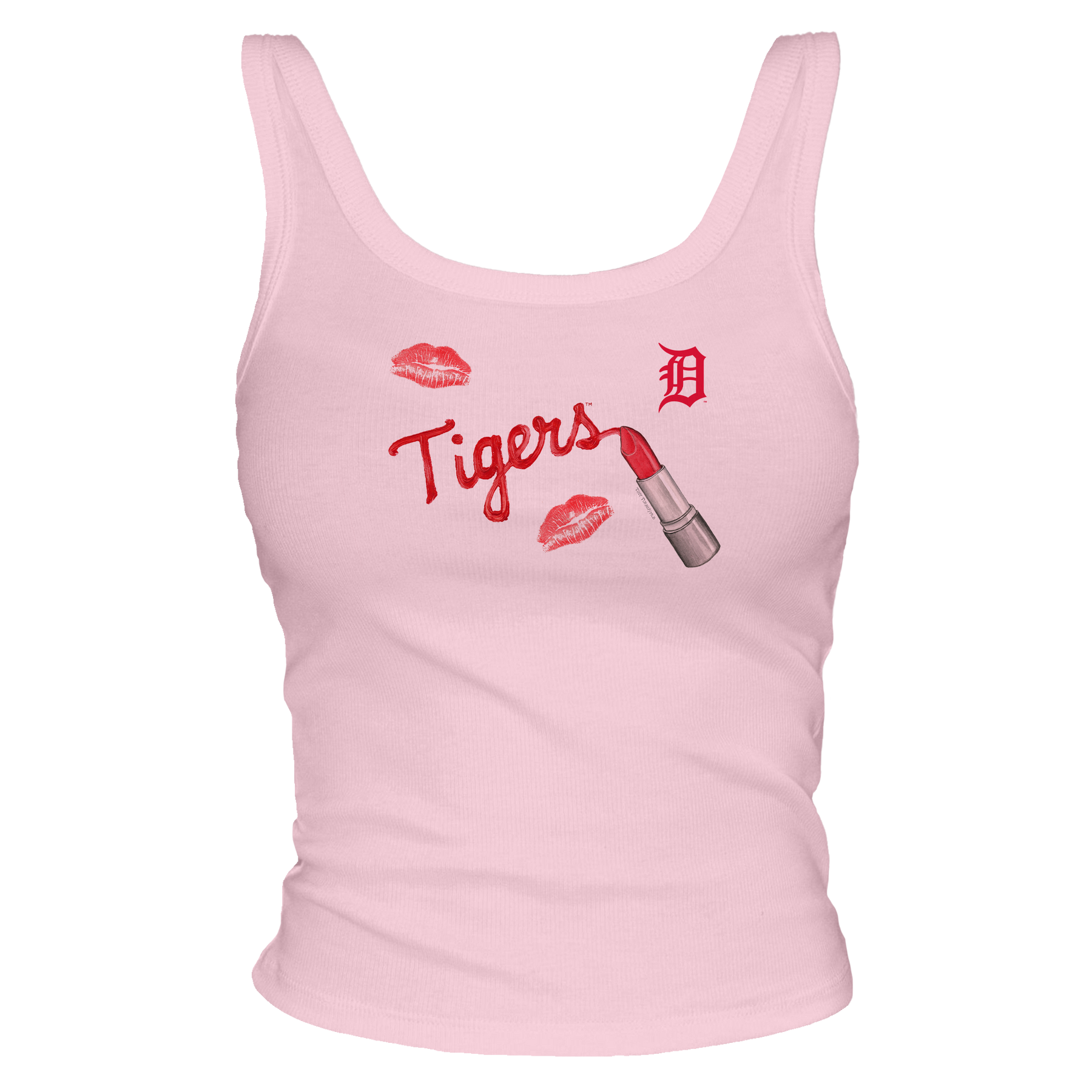 Detroit Tigers Lipstick OG Ribbed Tank - Tiny Turnip