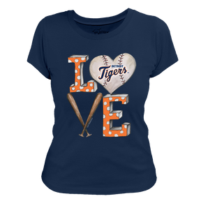 Detroit Tigers Baseball LOVE Tee Shirt