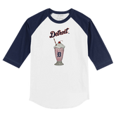 Detroit Tigers Milkshake 3/4 Navy Blue Sleeve Raglan