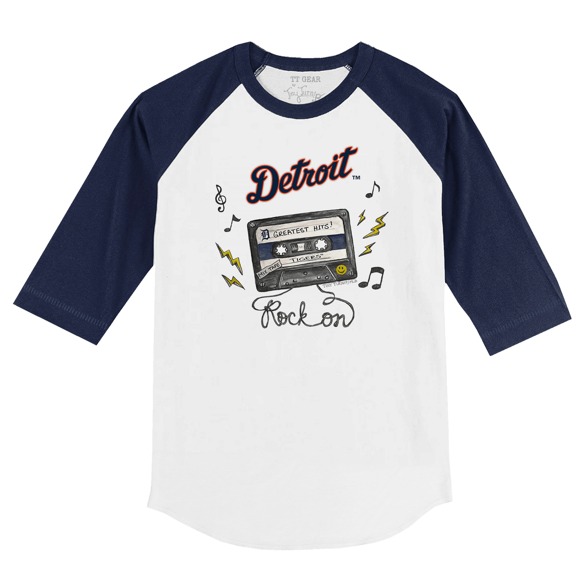 Detroit Tigers Mixtape 3/4 Navy Blue Sleeve Raglan