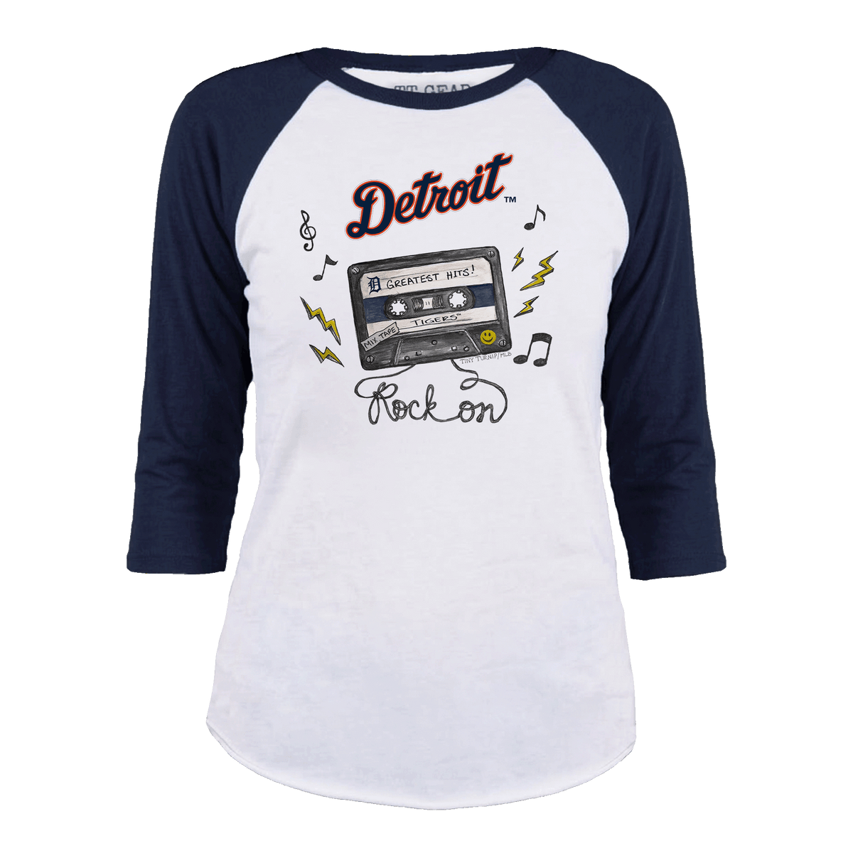 Detroit Tigers Mixtape 3/4 Navy Blue Sleeve Raglan