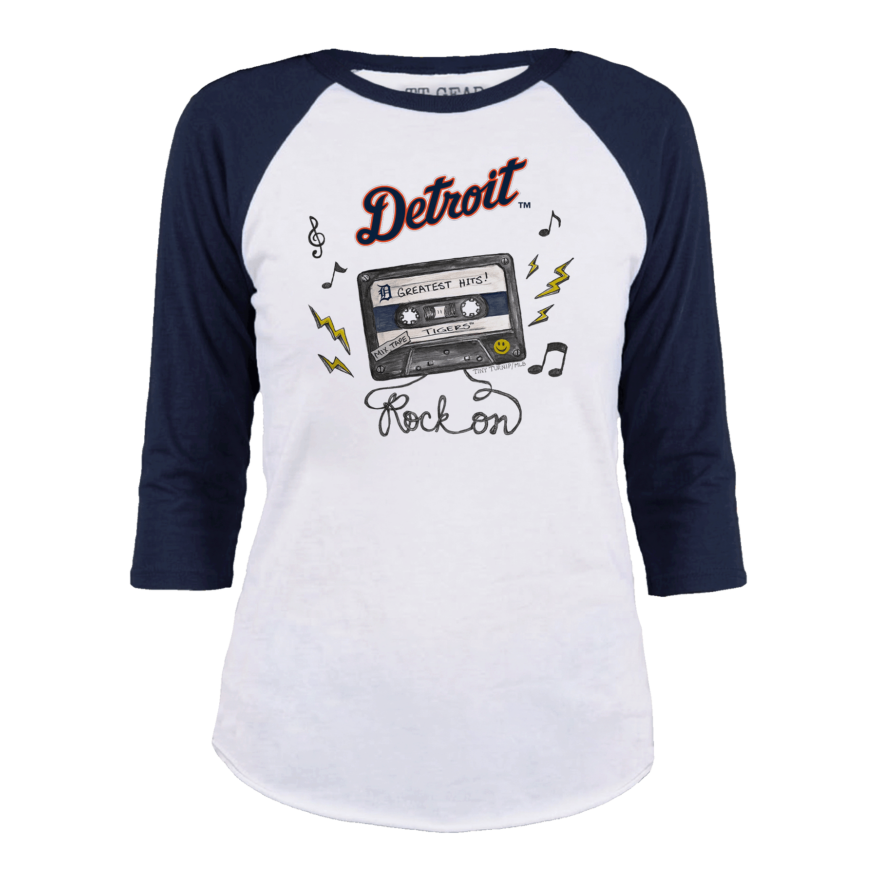 Detroit Tigers Mixtape 3/4 Navy Blue Sleeve Raglan