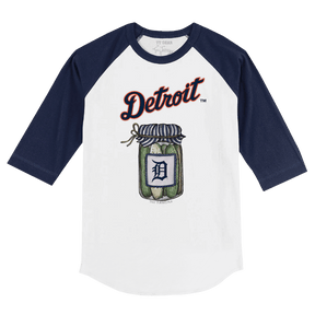 Detroit Tigers Pickle Jar 3/4 Navy Blue Sleeve Raglan