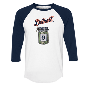 Detroit Tigers Pickle Jar 3/4 Navy Blue Sleeve Raglan