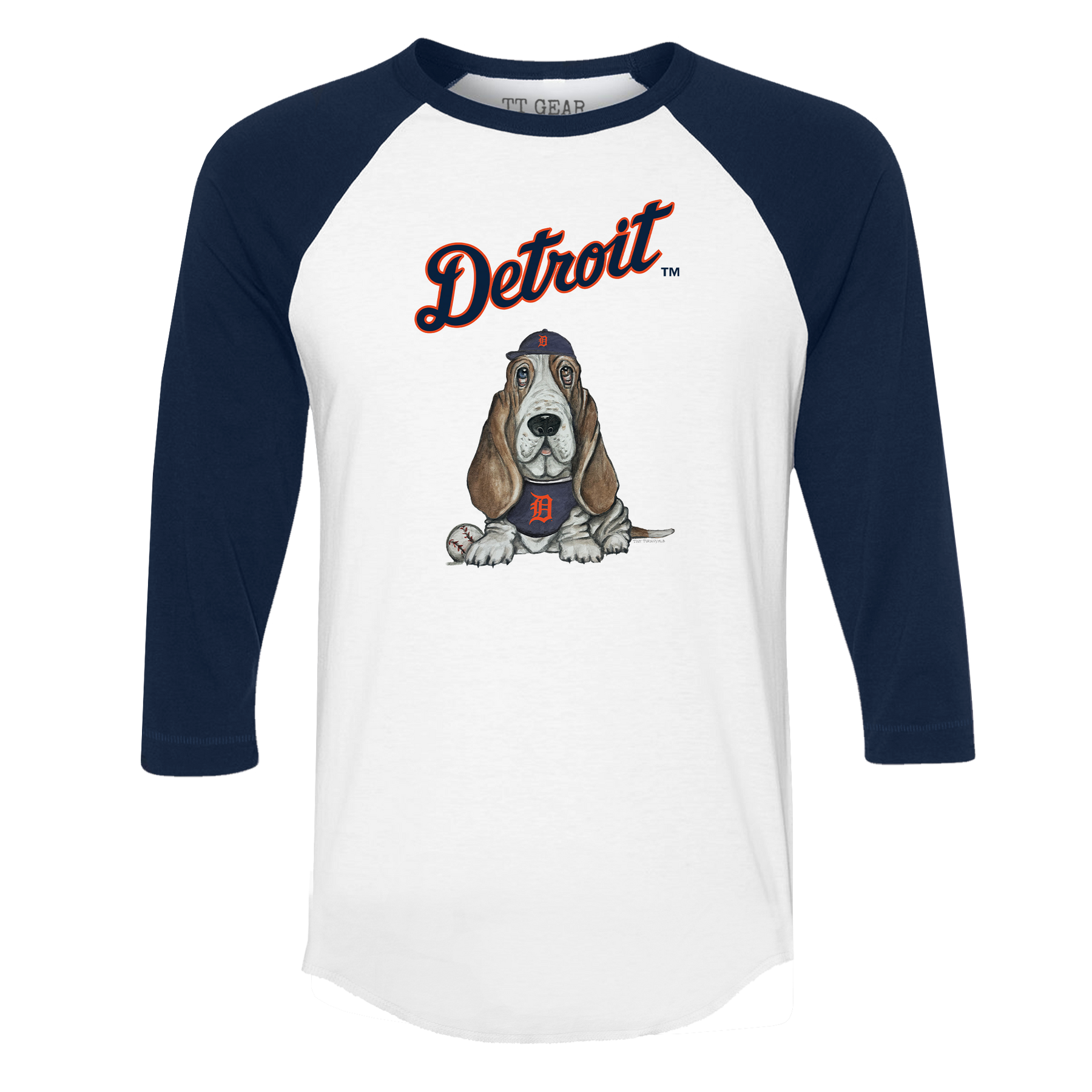 Detroit Tigers Puddy 3/4 Navy Blue Sleeve Raglan - Tiny Turnip