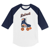 Detroit Tigers Retro Skate 3/4 Navy Blue Sleeve Raglan