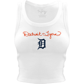 Detroit Tigers Logo Script Crop Tank - Tiny Turnip