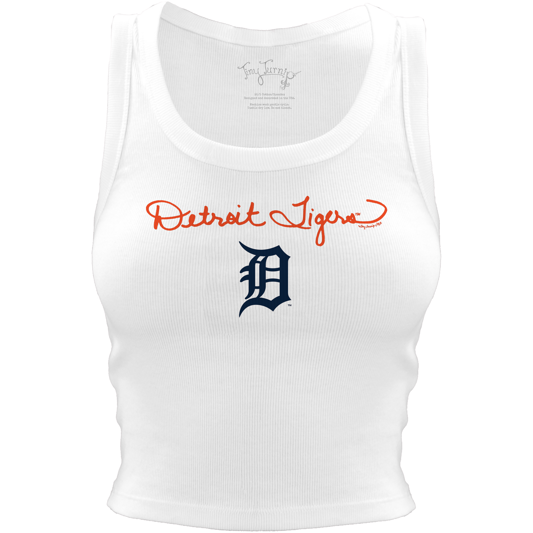 Detroit Tigers Logo Script Crop Tank - Tiny Turnip