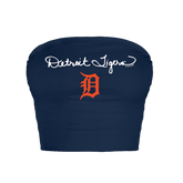 Detroit Tigers Logo Script Crop Tube Top