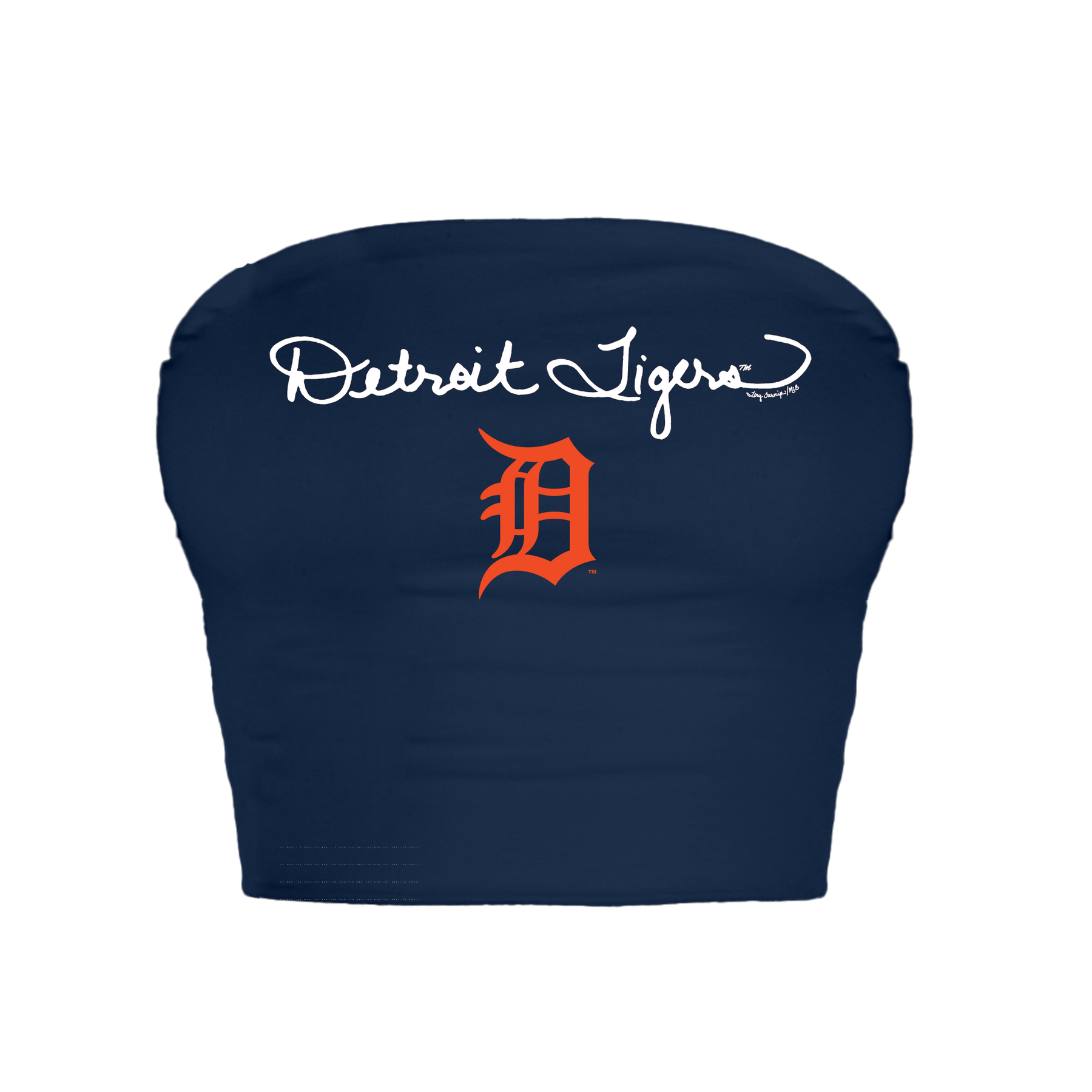 Detroit Tigers Logo Script Crop Tube Top