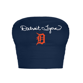 Detroit Tigers Logo Script Crop Tube Top
