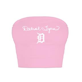 Detroit Tigers Logo Script Crop Tube Top