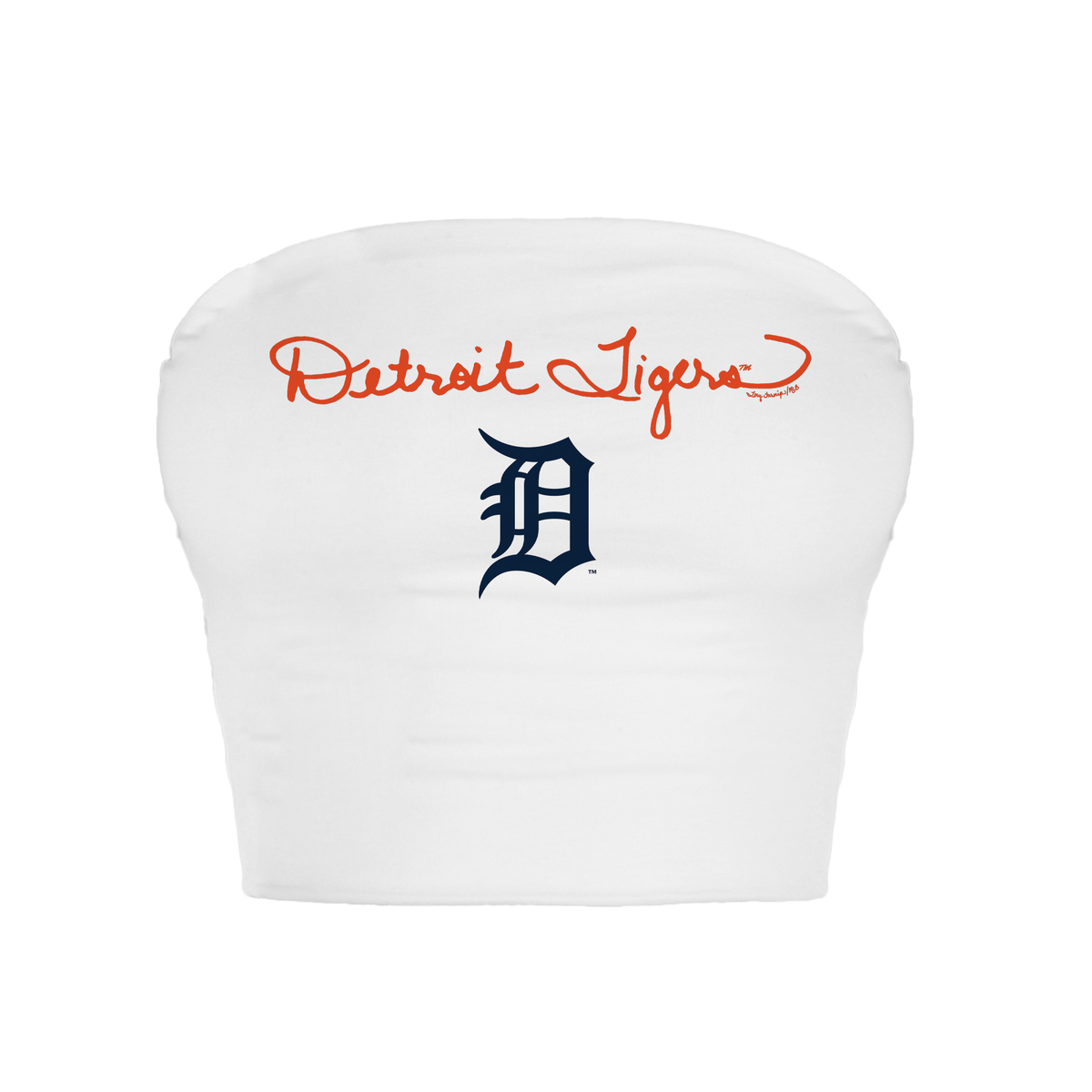 Detroit Tigers Logo Script Crop Tube Top