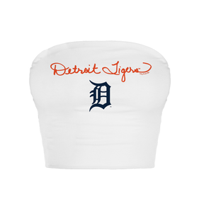 Detroit Tigers Logo Script Crop Tube Top