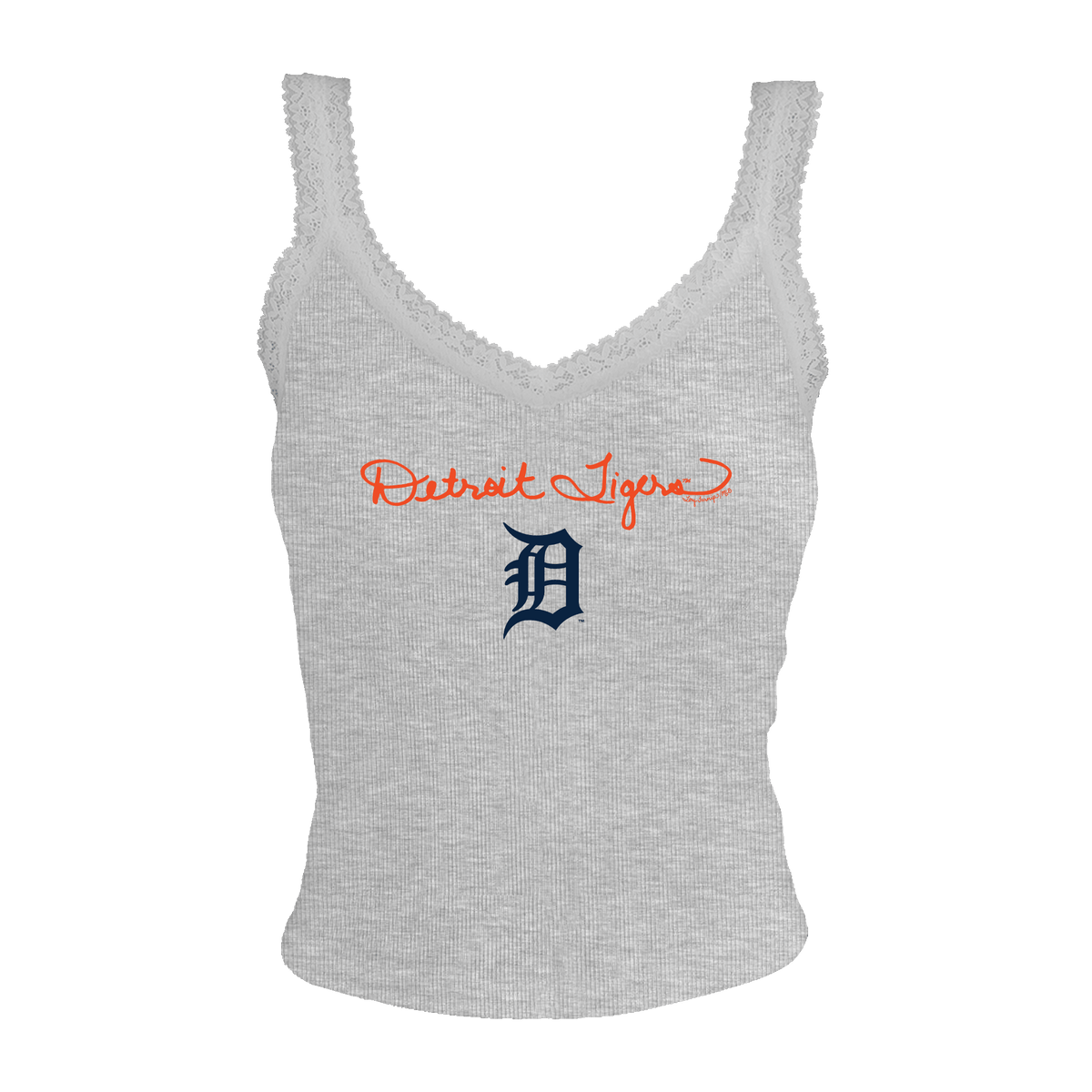 Detroit Tigers Logo Script Lace Tank