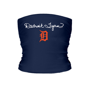 Detroit Tigers Logo Script Tube Top - Tiny Turnip