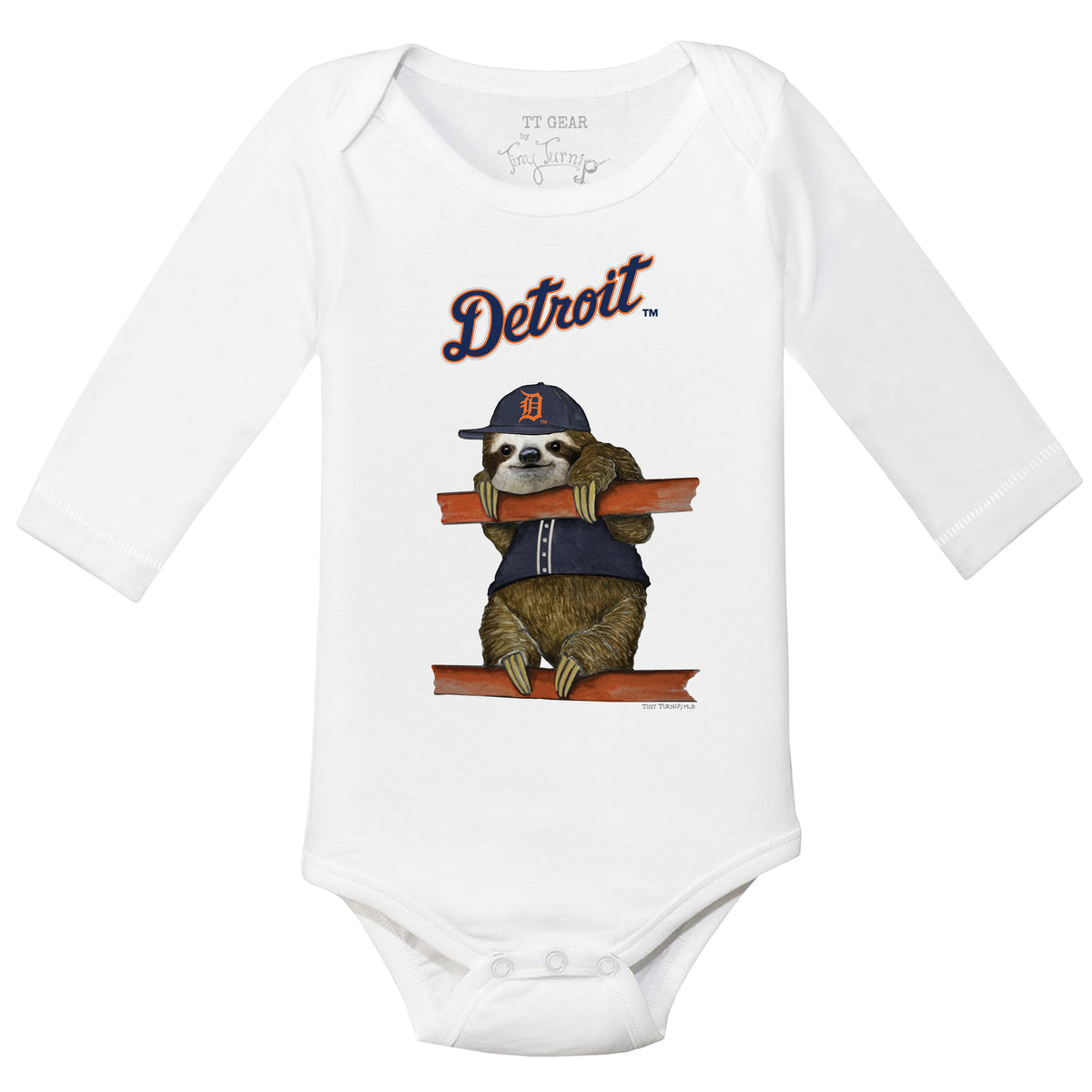 Detroit Tigers Sloth Long Sleeve Snapper