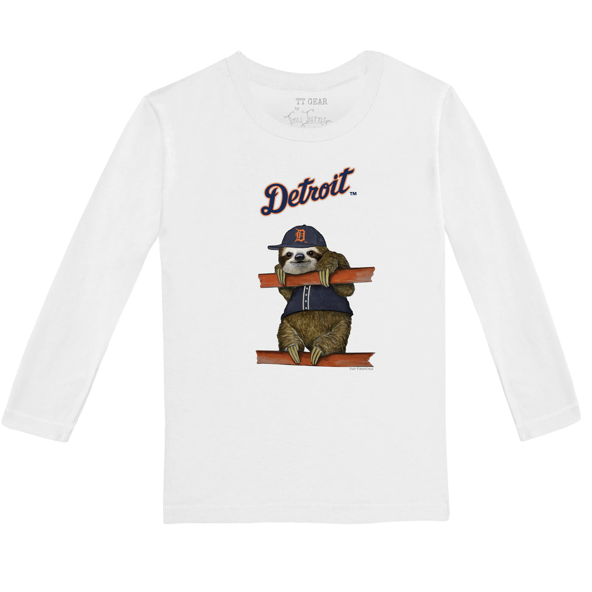 Detroit Tigers Sloth Long-Sleeve Tee Shirt