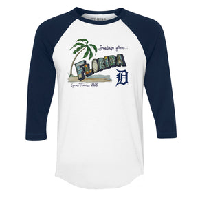 Detroit Tigers Spring Training 2025 3/4 Navy Blue Sleeve Raglan