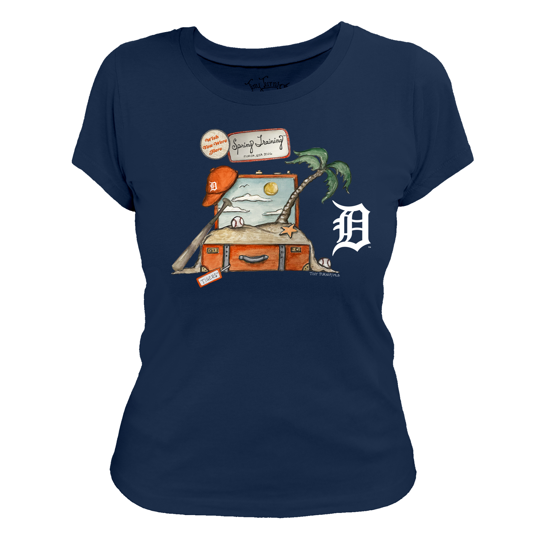 Detroit Tigers Spring Training 2026 Women's Tee Shirt - Tiny Turnip