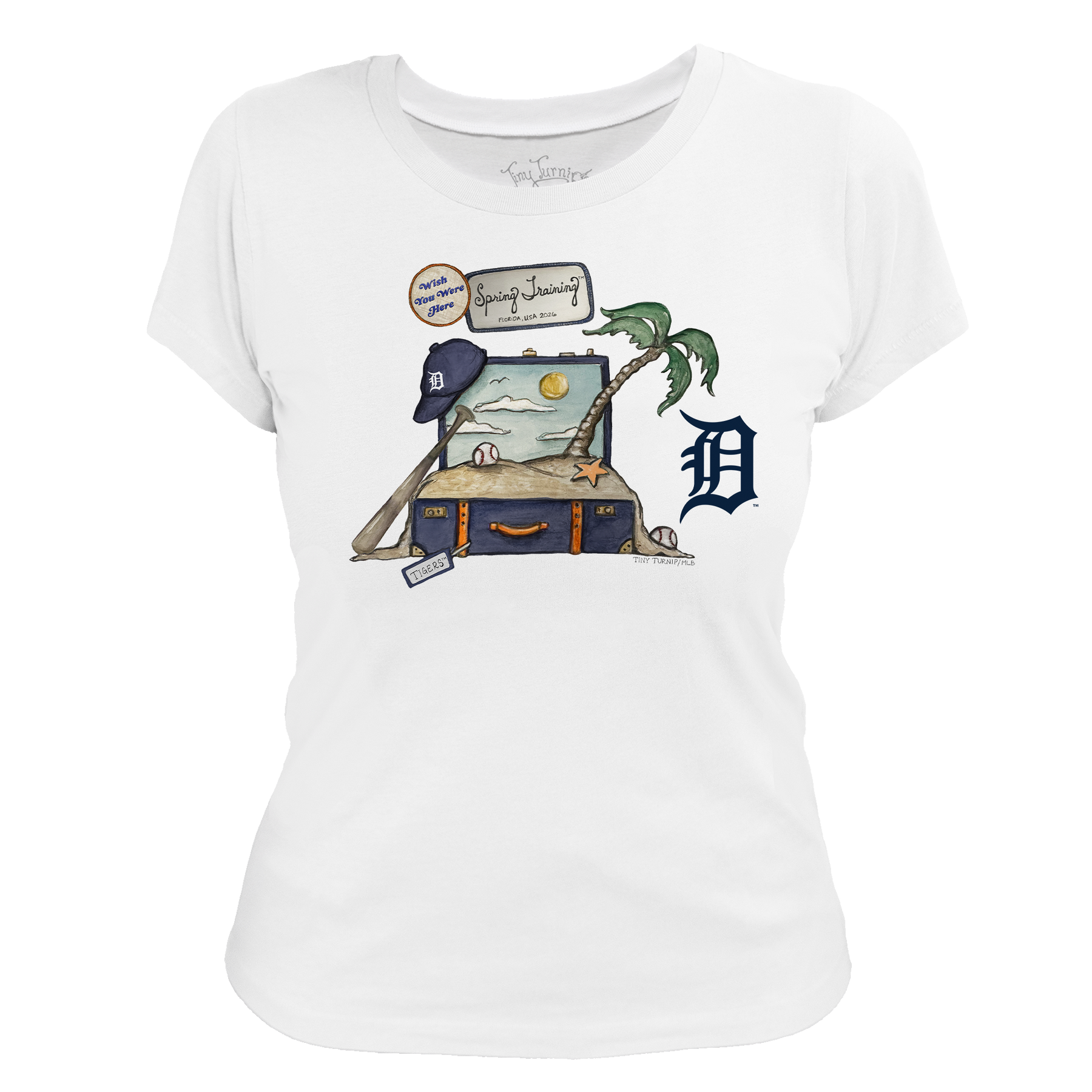 Detroit Tigers Spring Training 2026 Women's Tee Shirt - Tiny Turnip
