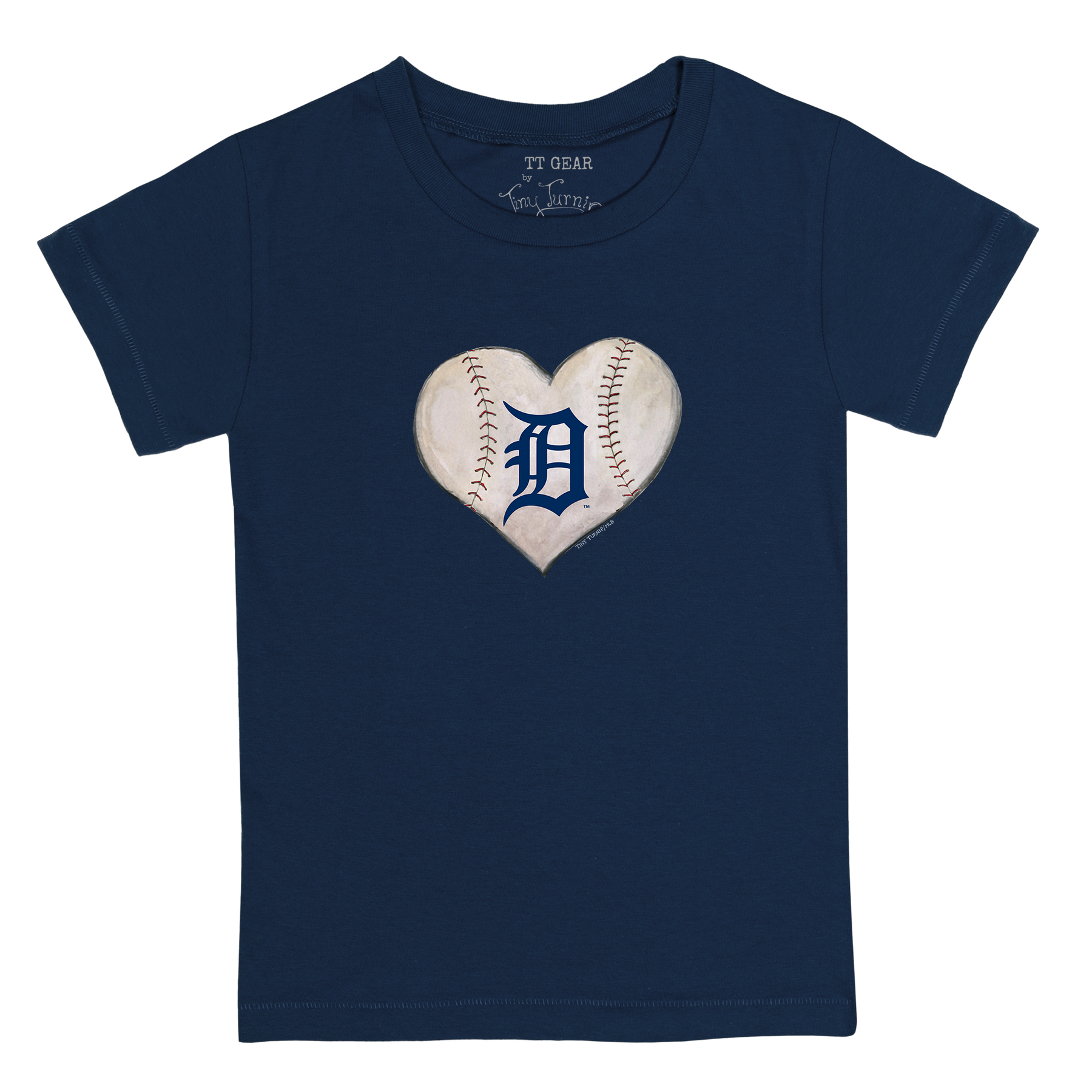 Detroit Tigers Stitched Heart Kid's Tee Shirt - Tiny Turnip