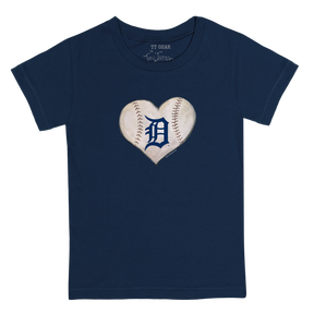 Detroit Tigers Stitched Heart Kid's Tee Shirt - Tiny Turnip