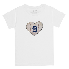 Detroit Tigers Stitched Heart Kid's Tee Shirt - Tiny Turnip