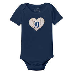 Detroit Tigers Stitched Heart Short Sleeve Snapper - Tiny Turnip