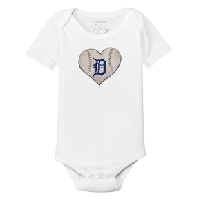 Detroit Tigers Stitched Heart Short Sleeve Snapper - Tiny Turnip
