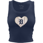 Detroit Tigers Baseball Heart Crop Tank