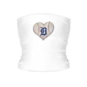 Detroit Tigers Stitched Heart Tube Top - Tiny Turnip