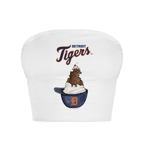 Detroit Tigers Sundae Helmet Crop Tube Top - Tiny Turnip