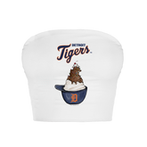 Detroit Tigers Sundae Helmet Crop Tube Top - Tiny Turnip