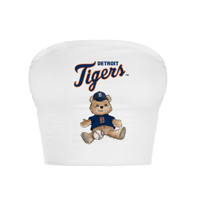 Detroit Tigers Teddy Crop Tube Top - Tiny Turnip